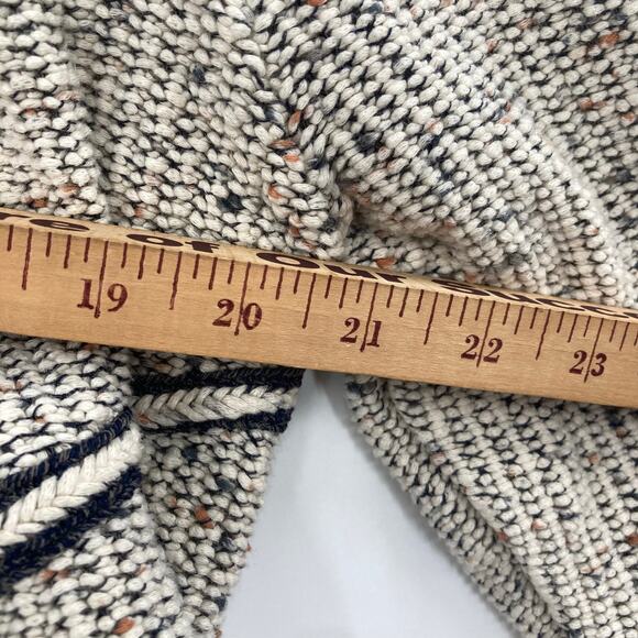 Nice + Zoe Chunky Tweed Knit Open Cardian Neutral Cream Black Medium - Picture 6 of 7